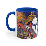 Paris Café - Blue Color 11oz Accent Mug