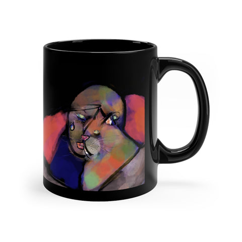 Cat Person - Black Coffee Mug, 11oz