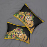 Flower Cat - Spun Polyester Lumbar Pillow