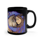 Cat Love - Black Coffee Mug, 11oz