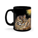 Sun Cat - Black Coffee Mug, 11oz