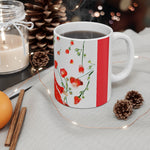 Rose Catcher - White and Red Ceramic Mug 11oz