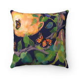 Midnight Butterflies - Spun Polyester Square Pillow