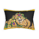 Flower Cat - Spun Polyester Lumbar Pillow