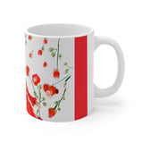 Rose Catcher - White and Red Ceramic Mug 11oz