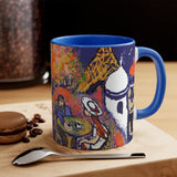 Paris Café - Blue Color 11oz Accent Mug