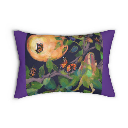 Midnight Butterflies - Spun Polyester Lumbar Pillow
