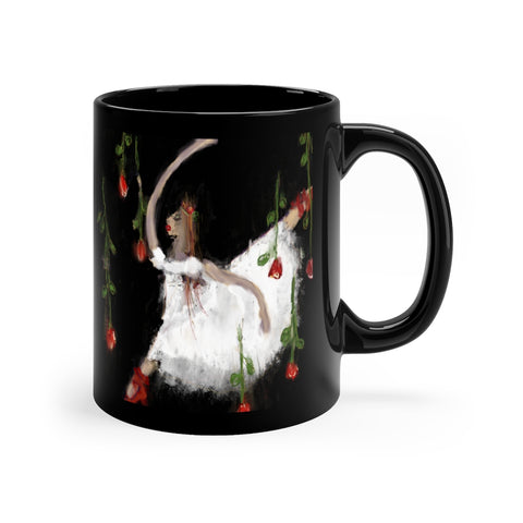 Dance of the Roses - Black Coffee Mug, 11oz