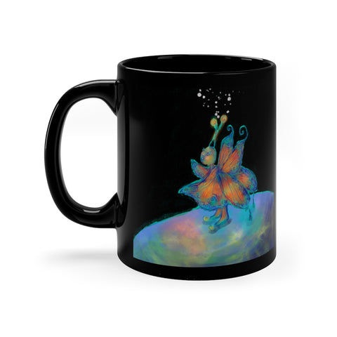 Space Butterfly - Black Coffee Mug, 11oz