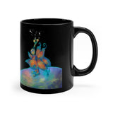 Space Butterfly - Black Coffee Mug, 11oz