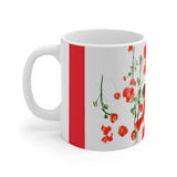 Rose Catcher - White and Red Ceramic Mug 11oz