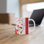 Rose Catcher - White and Red Ceramic Mug 11oz