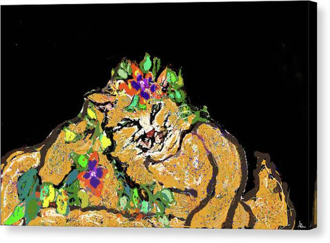 Mr. Flower Cat - Canvas Print